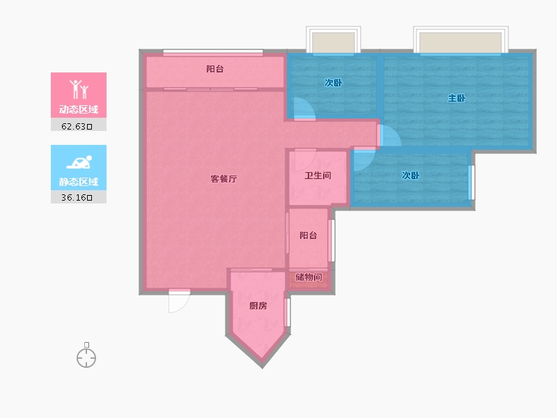 广东省-深圳市-长城盛世家园二期-89.07-户型库-动静分区