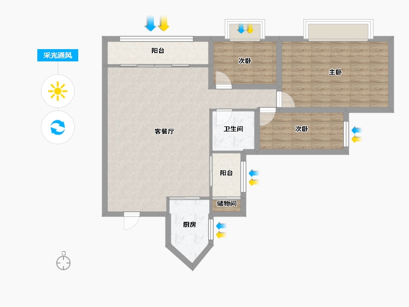 广东省-深圳市-长城盛世家园二期-89.07-户型库-采光通风