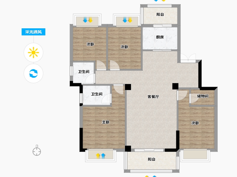 福建省-三明市-悦府-101.30-户型库-采光通风