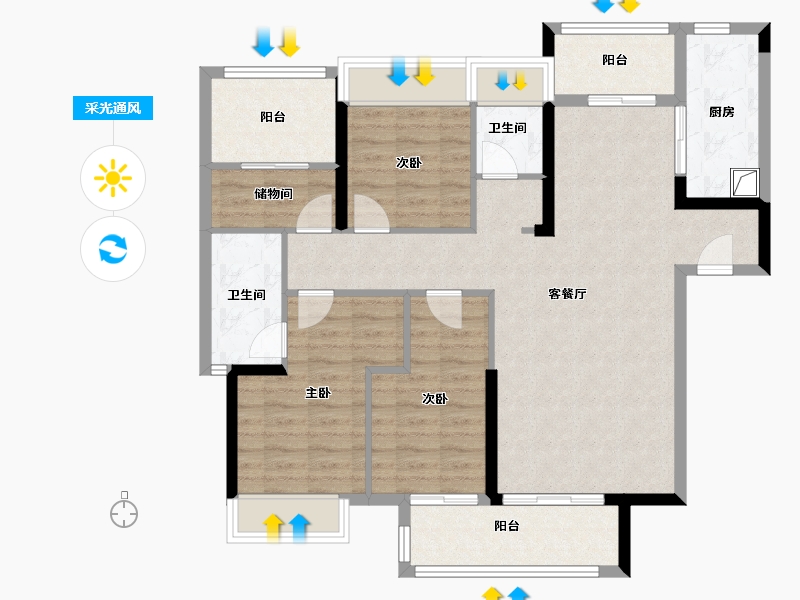 广东省-韶关市-外滩华府-119.00-户型库-采光通风