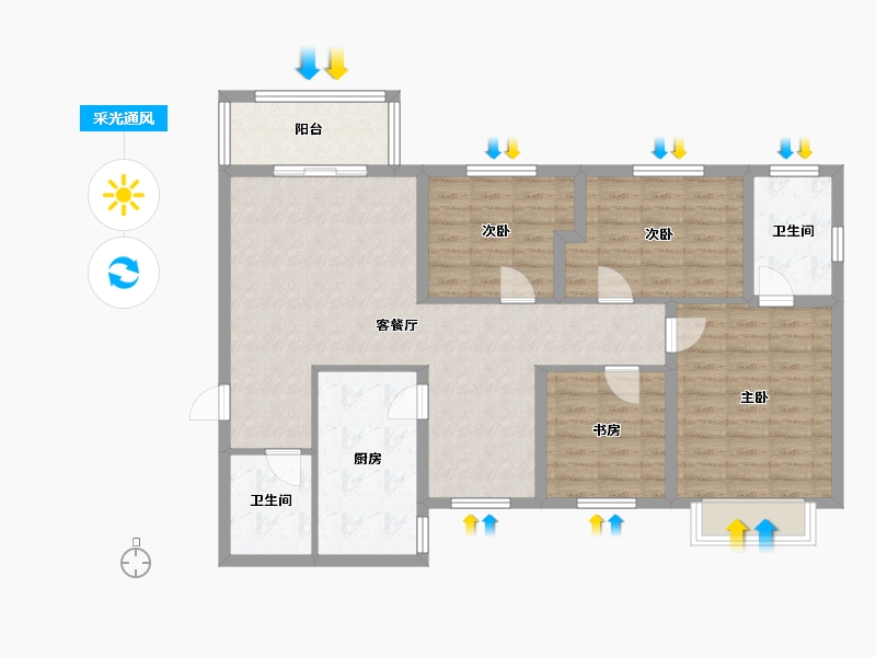 河北省-邢台市-水岸学府-103.20-户型库-采光通风