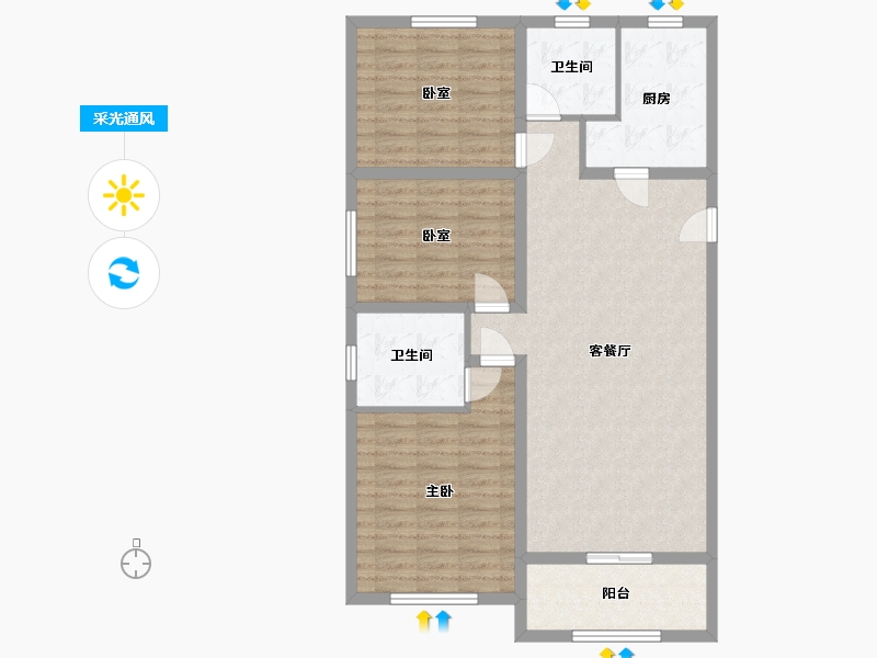 山西省-晋城市-龙泽花城-101.00-户型库-采光通风