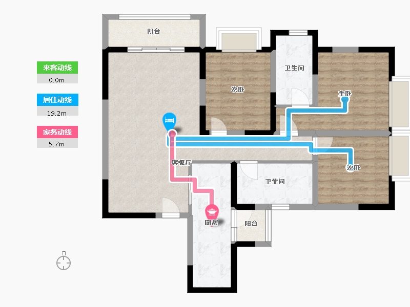 贵州省-铜仁市-桂花塘社区13栋-93.88-户型库-动静线