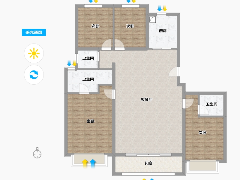 河北省-保定市-尚玉园-160.00-户型库-采光通风