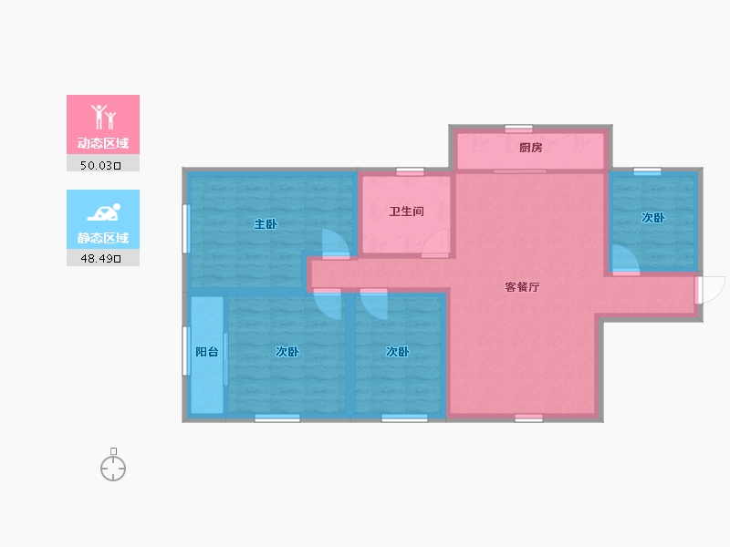 广东省-深圳市-景新花园-87.39-户型库-动静分区