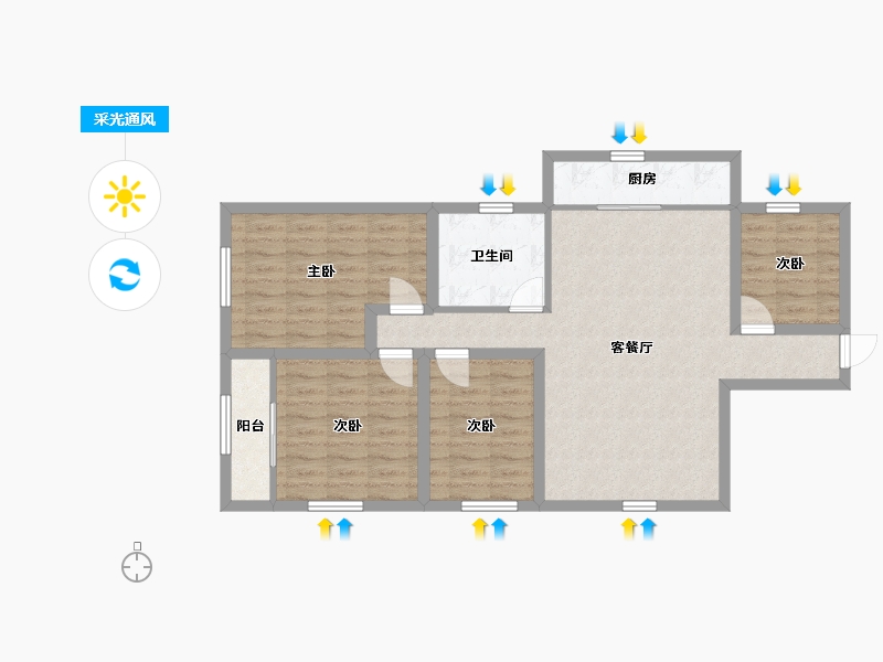 广东省-深圳市-景新花园-87.39-户型库-采光通风