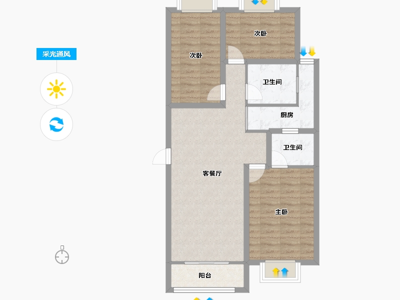 广东省-深圳市-嘉园-80.71-户型库-采光通风