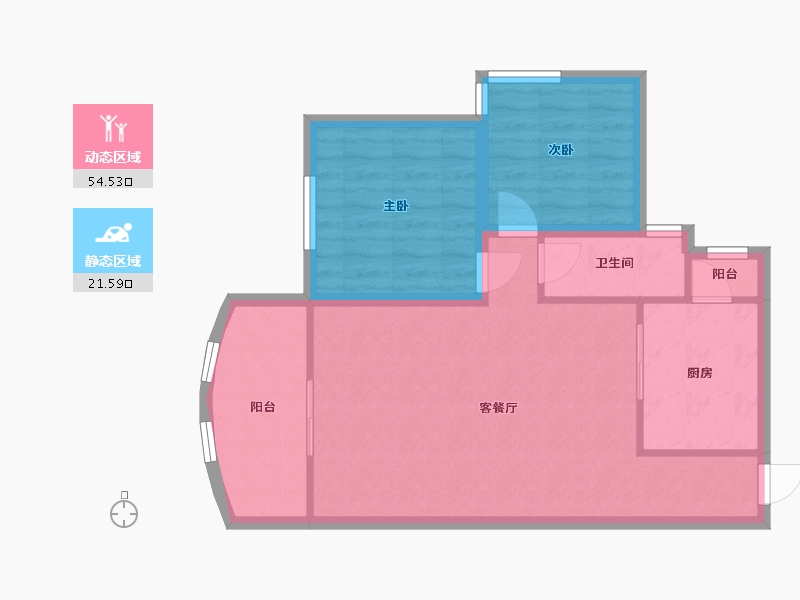 黑龙江省-鹤岗市-假日湾-68.83-户型库-动静分区