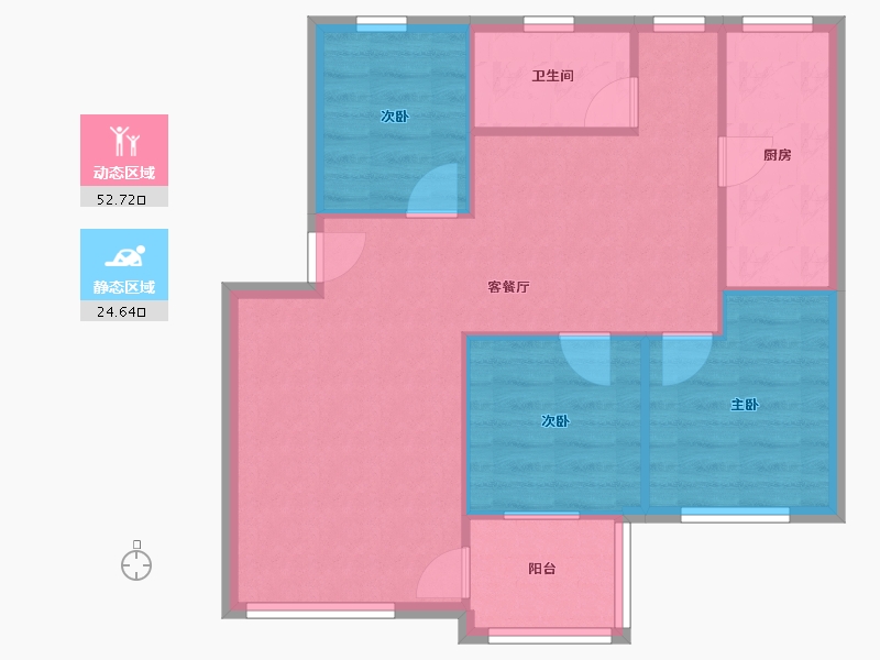 广东省-深圳市-龙塘机场小区-70.20-户型库-动静分区