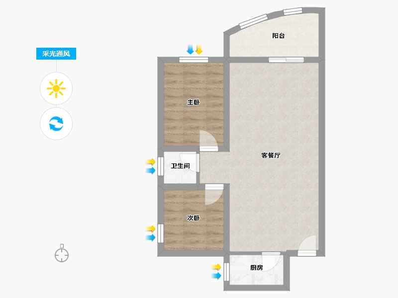 广东省-深圳市-翔名苑-60.04-户型库-采光通风