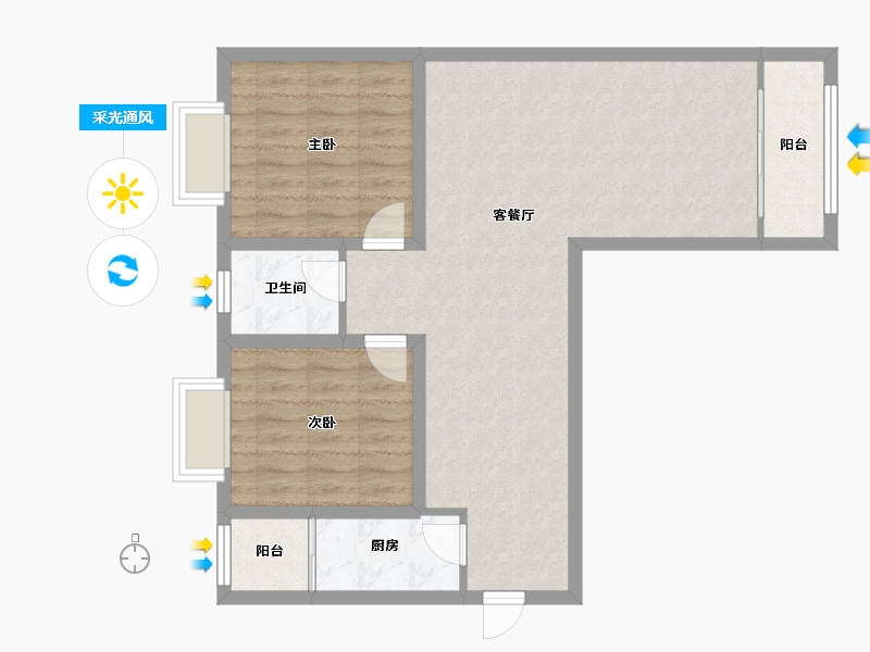 广东省-深圳市-馨庭苑(福田)-76.51-户型库-采光通风