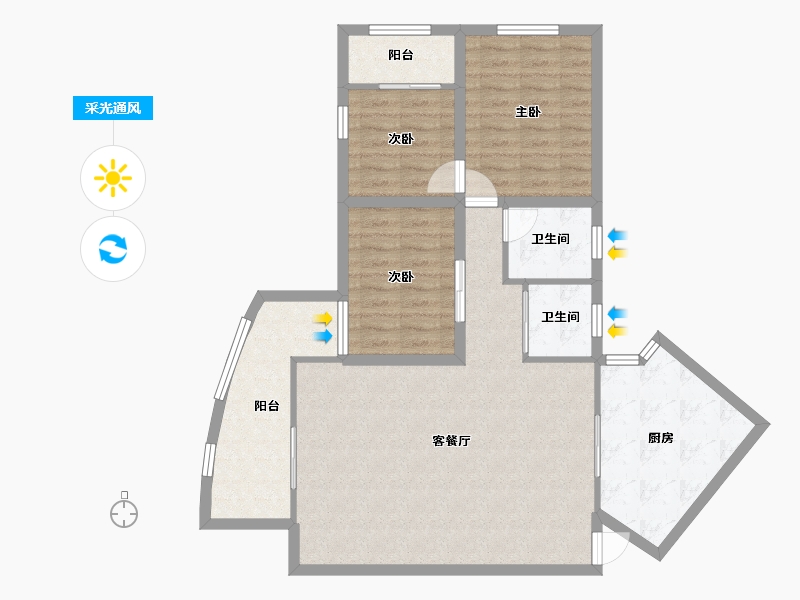 黑龙江省-鹤岗市-假日湾-100.20-户型库-采光通风