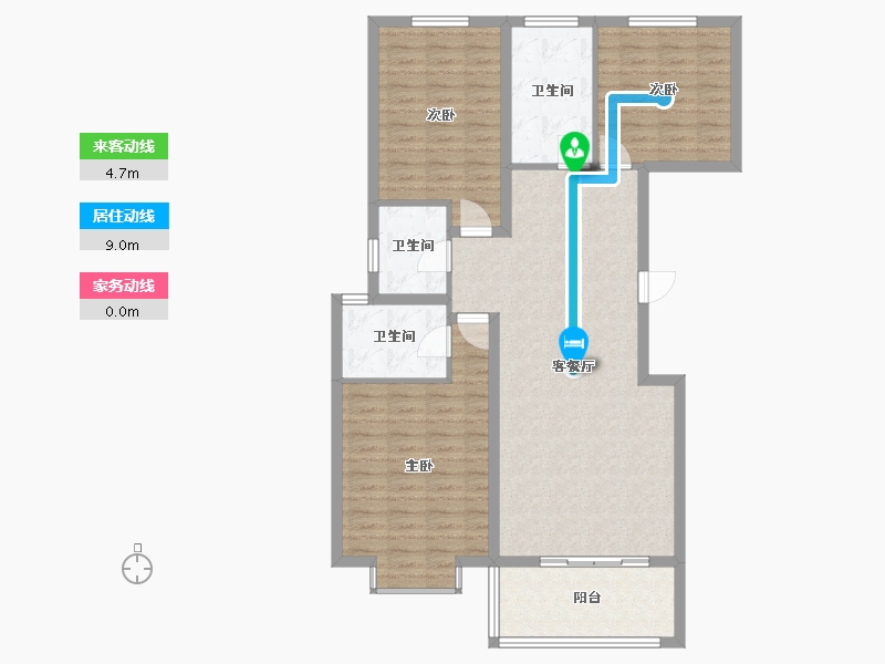 陕西省-咸阳市-德馨园-110.50-户型库-动静线