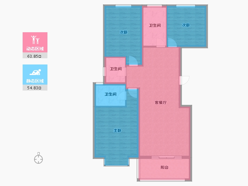 陕西省-咸阳市-德馨园-110.50-户型库-动静分区