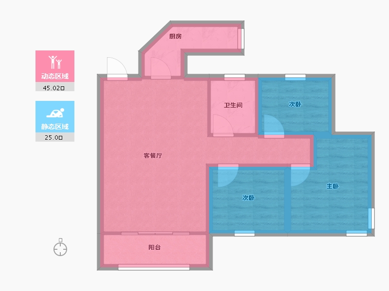 广东省-深圳市-长城盛世家园二期-61.54-户型库-动静分区