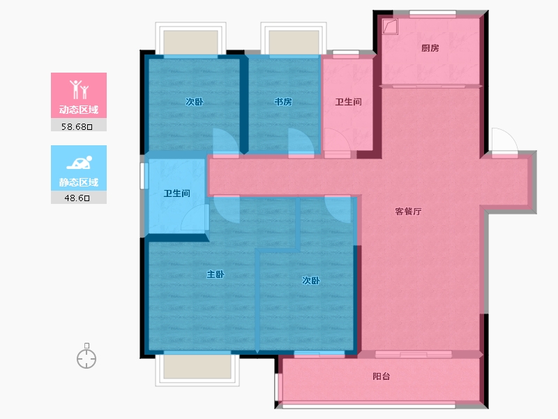 湖南省-长沙市-长沙融创城-105.68-户型库-动静分区