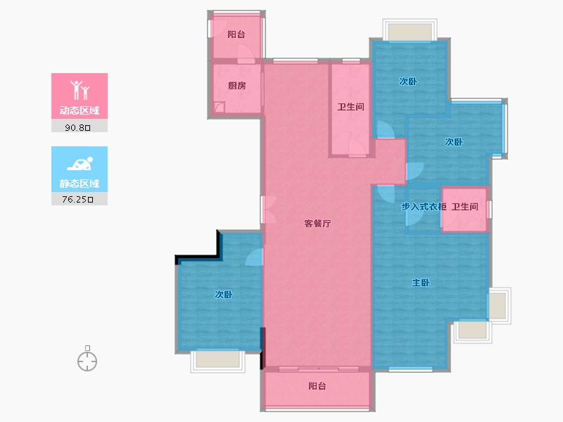 浙江省-温州市-新浦嘉园-154.40-户型库-动静分区