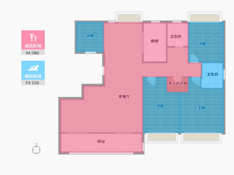 江苏省-连云港市-康颐华府-113.26-户型库-动静分区