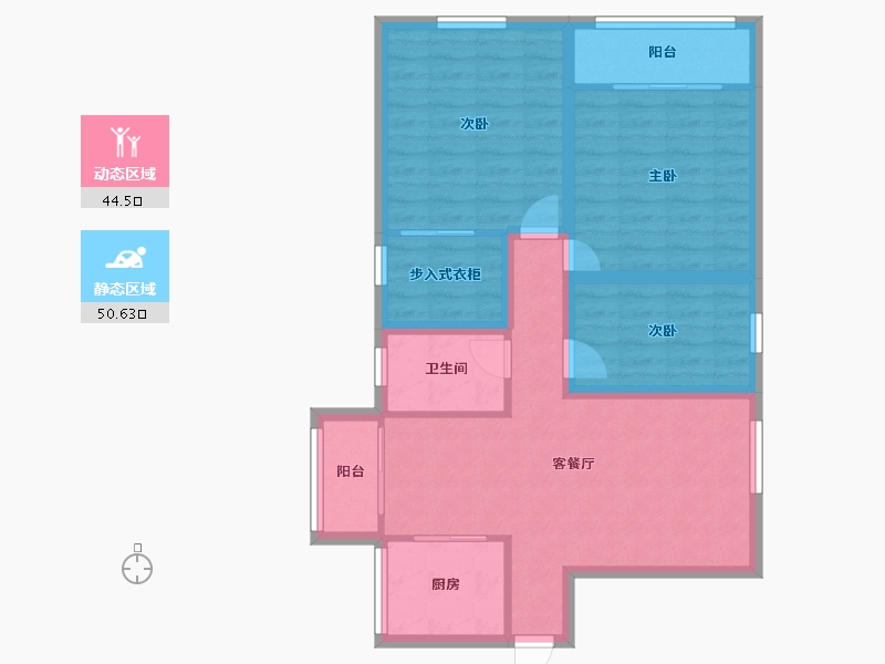 广东省-深圳市-景新花园-84.80-户型库-动静分区