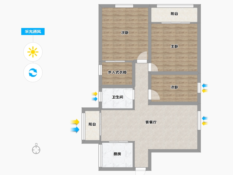 广东省-深圳市-景新花园-84.80-户型库-采光通风