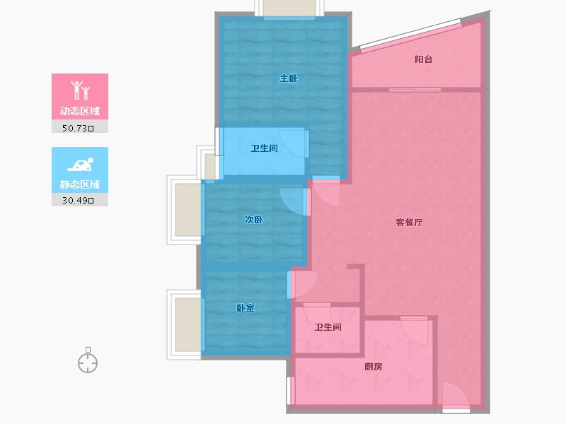 黑龙江省-鹤岗市-假日湾-72.08-户型库-动静分区