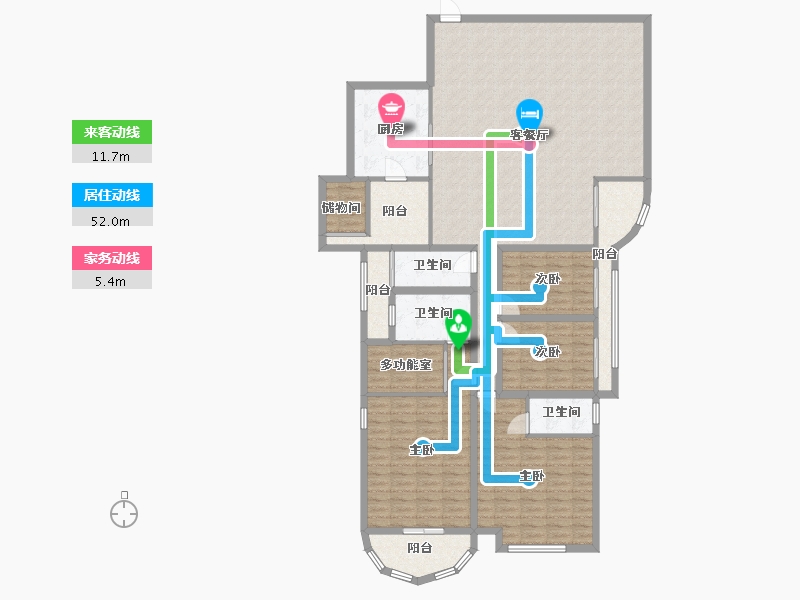 黑龙江省-鹤岗市-波托菲诺天鹅堡-169.42-户型库-动静线