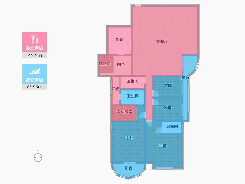 黑龙江省-鹤岗市-波托菲诺天鹅堡-169.42-户型库-动静分区