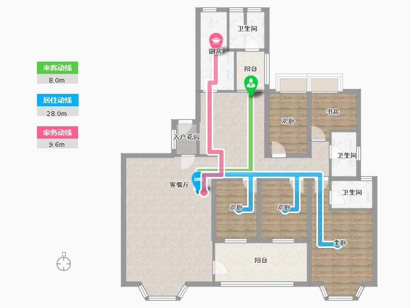 广东省-深圳市-东方玫瑰园-136.89-户型库-动静线