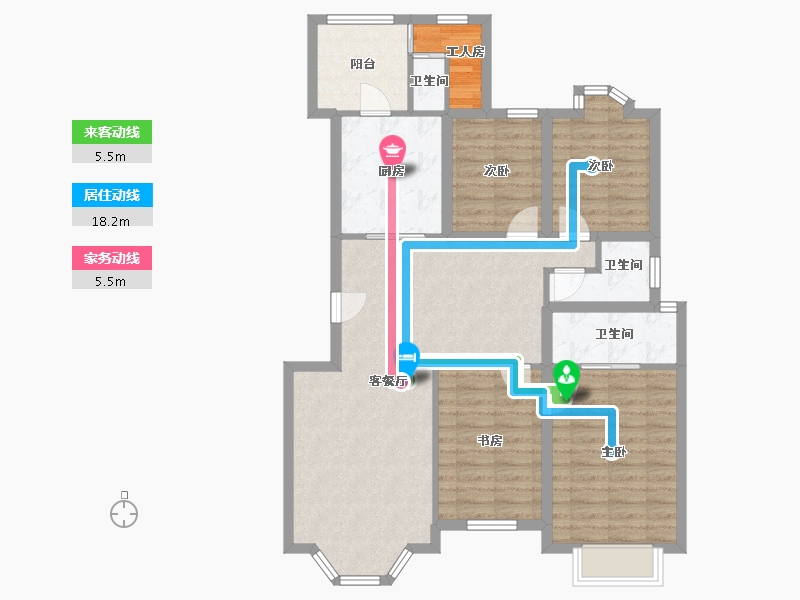 广东省-深圳市-东方玫瑰园-98.53-户型库-动静线