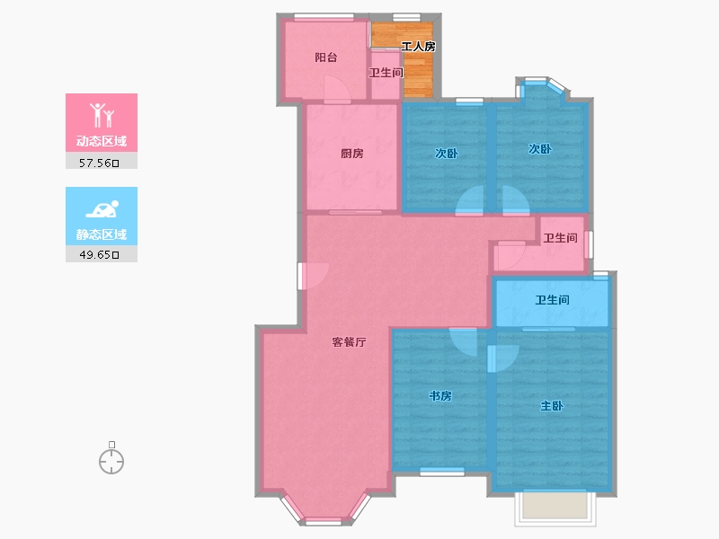 广东省-深圳市-东方玫瑰园-98.53-户型库-动静分区