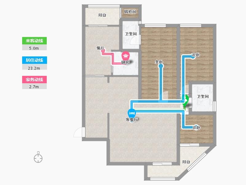 黑龙江省-鹤岗市-波托菲诺天鹅堡-101.31-户型库-动静线