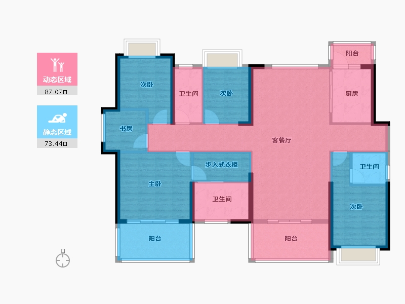 湖北省-武汉市-联投金色港湾锦绣-141.98-户型库-动静分区