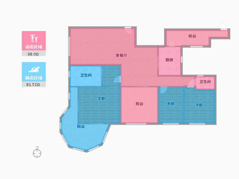 黑龙江省-鹤岗市-世纪村-163.52-户型库-动静分区