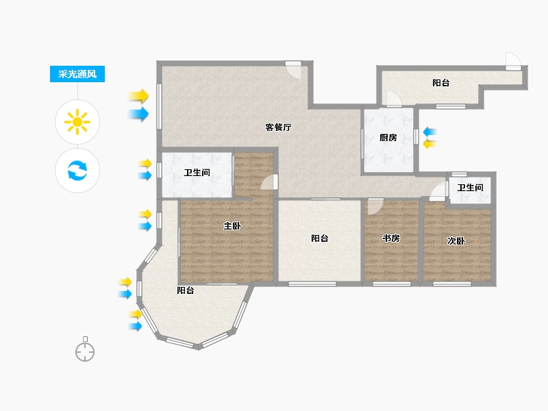 黑龙江省-鹤岗市-世纪村-163.52-户型库-采光通风