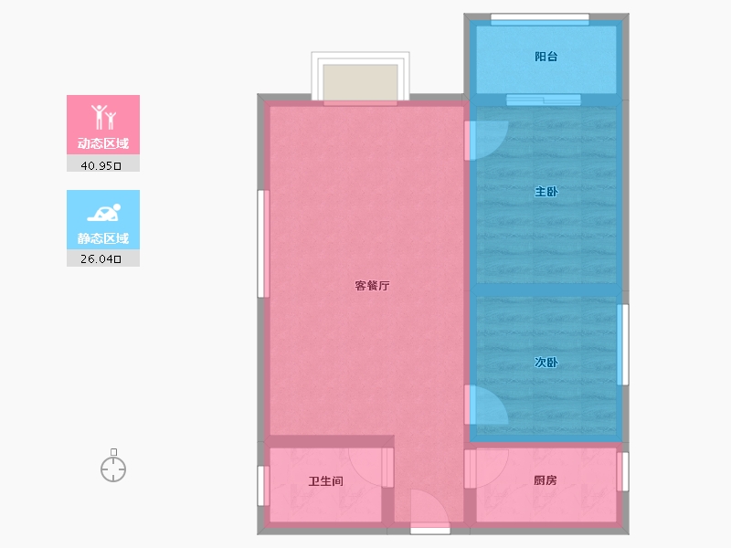 陕西省-西安市-百花村社区-59.20-户型库-动静分区