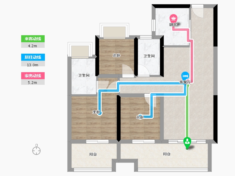 海南省-海口市-雍江湾-83.21-户型库-动静线