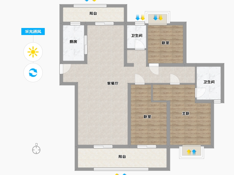 湖南省-永州市-永华府-118.75-户型库-采光通风