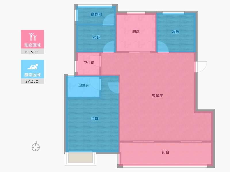 安徽省-合肥市-旭辉滨湖江来-94.00-户型库-动静分区