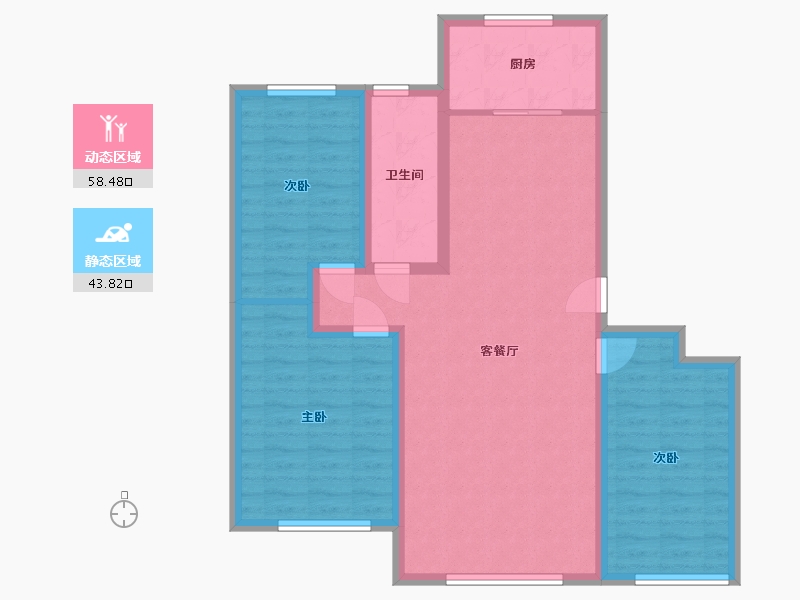 新疆维吾尔自治区-阿克苏地区-东湖一号-104.78-户型库-动静分区