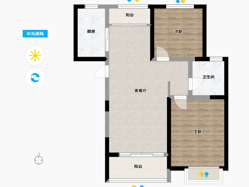 河南省-郑州市-西连河安置区-72.00-户型库-采光通风