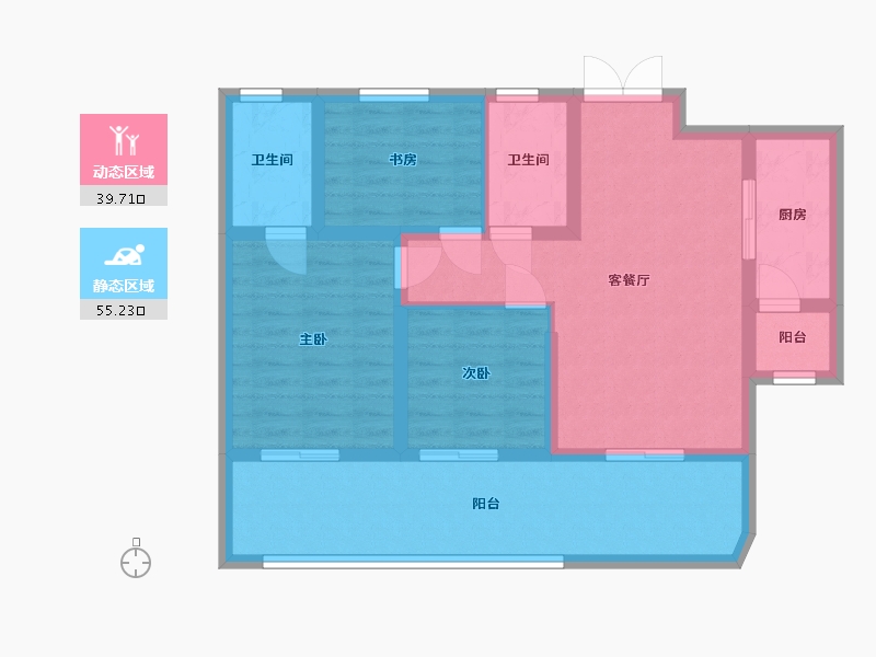 四川省-宜宾市-龙璟台-87.37-户型库-动静分区