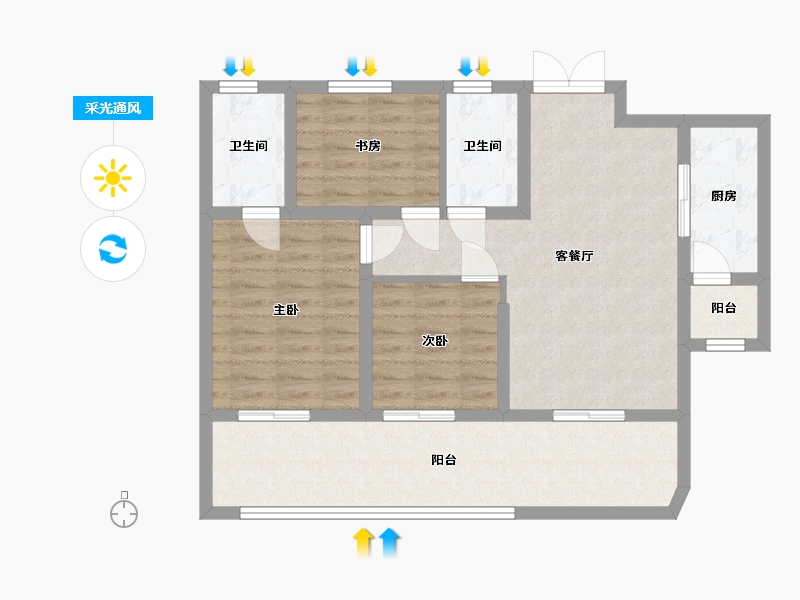 四川省-宜宾市-龙璟台-87.37-户型库-采光通风