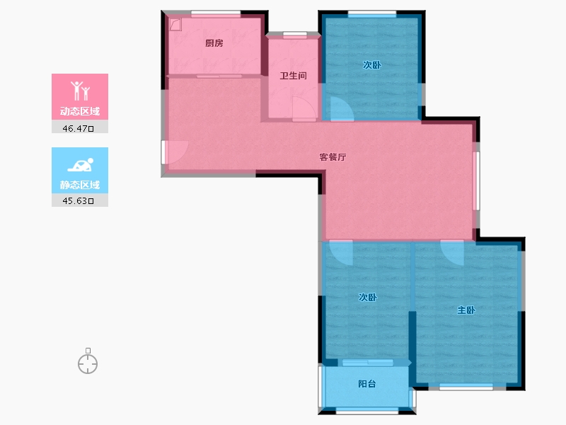 浙江省-杭州市-山水如画府-88.00-户型库-动静分区