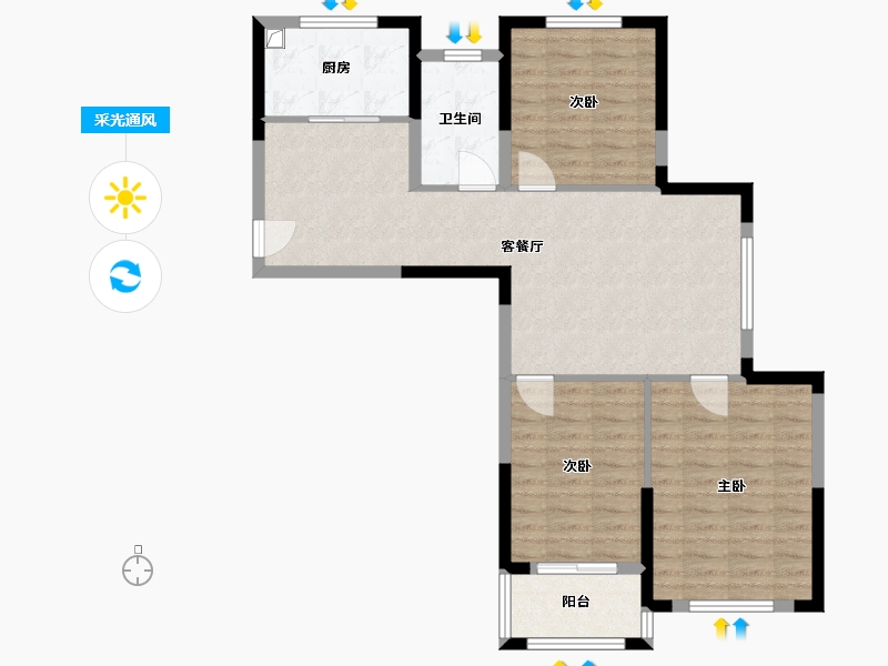 浙江省-杭州市-山水如画府-88.00-户型库-采光通风