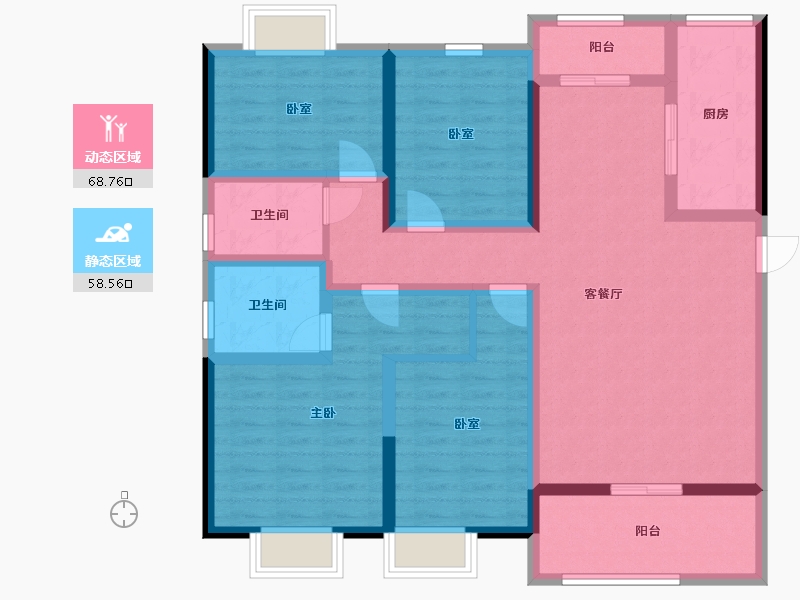 江西省-南昌市-桃欣澜苑小区-111.92-户型库-动静分区