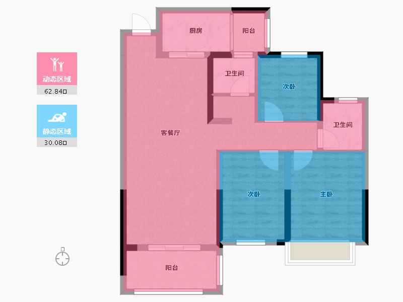 湖南省-衡阳市-滨江学府-83.20-户型库-动静分区