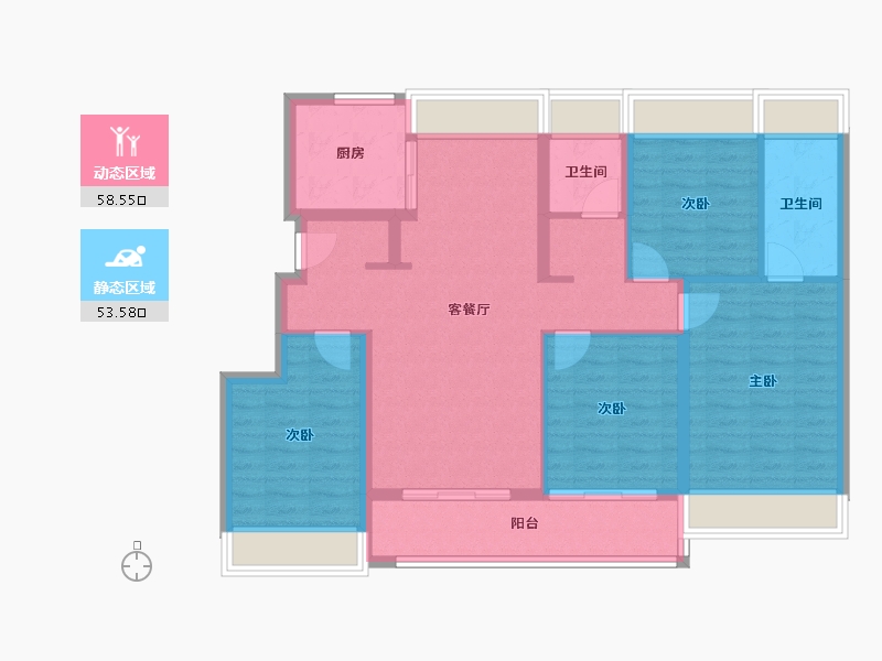 江苏省-苏州市-湖东未来-100.00-户型库-动静分区