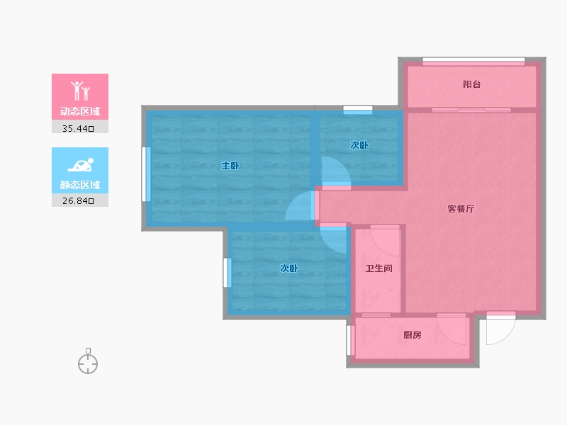 广东省-深圳市-长城盛世家园二期-54.86-户型库-动静分区