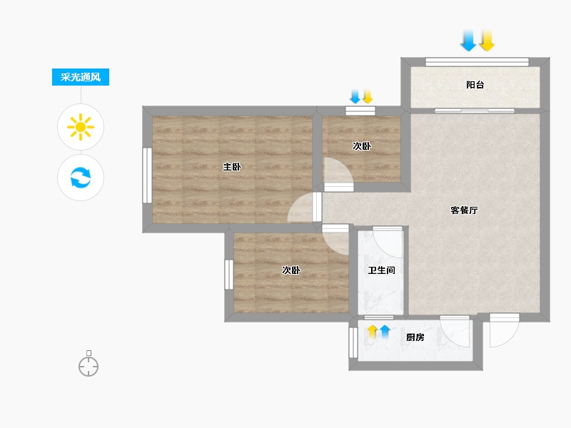 广东省-深圳市-长城盛世家园二期-54.86-户型库-采光通风