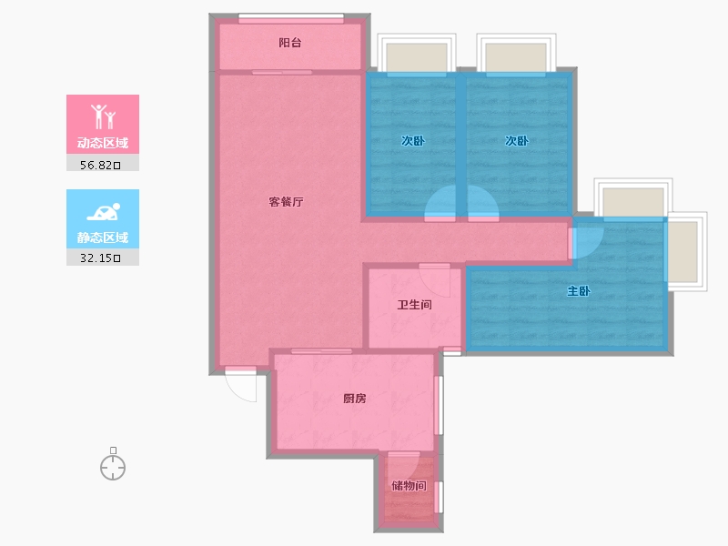 广东省-深圳市-长城盛世家园二期-78.77-户型库-动静分区